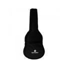 Capa para Violão Folk Nylon Luxo Preta Acolchoada com Bolso Frontal Zíper nas Laterais Harmonics