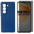 Capa + Pel Vidro 3D Priv Compativel Com Infinix Hot 50 Pro