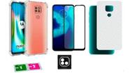 Capa + Película 3d + Película Câmera + Película Traseira Fibra Para Moto G9 Play
