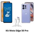 Capa + Película Fosca Privacidade + Cabo USB Tipo C para Moto Edge 50 Pro
