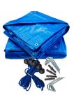 Capa Piscina 2,50 X 4,50 Azul 330 Micras - C/kit Instalação