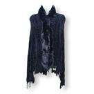 Capa Poncho Alongado Feminino com Pelúcia para Inverno