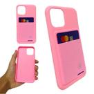 Capa porta cartão em silicone compatível com apple iphone 11 pro (tela: 5.8") (4g) cor:rosa