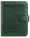 Capa porta-passaporte, carteira de couro com bloqueio de RFID, Atrovirens