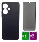 Capa Preta Aveludada Para Redmi Poco M6 5g + Pel Privacidade