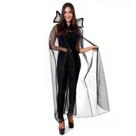 Capa Preta Halloween Transparente Super Luxo Com Gola Morcego