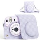 Capa Proteção Bolsa Para Instax Mini 12 Xadrez - Roxo