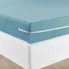 Capa Protetora de Colchão Solteiro Em Tecido Poliester c Zíper Azul