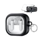 Capa Protetora Glass Nerdcase Compatível com Samsung Galaxy Buds 4, Preta e Transparente, Com Suporte Adaptado