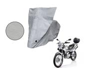 Capa Protetora Moto Honda Bros Falcon Tornado Com Baú Cinza Capa Protetora Moto Honda Bros Falcon Tornado Com Baú Cinza