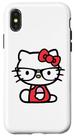 Capa Protetora para iPhone X/XS com Óculos Nerd Hello Kitty