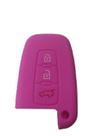 Capa Protetora Silicone Rosa Para Chave Canivete Hyundai Kia.