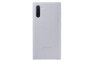 Capa protetora traseira em couro para Samsung Galaxy Note10 prateada