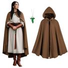 Capa renascentista QPAXUCR, traje medieval feminino, marrom