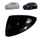 Capa retrovisor chevrolet cruze 2017 a 2021 com furo pisca black piano lado esquerdo