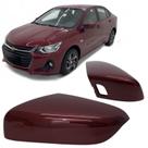 Capa Retrovisor Onix Plus 2020 2021 2022 2023 2024 2025 Vermelho Carmim Lado Esquerdo Com Furo Sensor