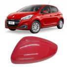 Capa Retrovisor Peugeot 208 2015 2016 2017 2018 2019 2020 2021 Lado Esquerdo Vermelho Aden Original