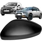 Capa Retrovisor Peugeot 208 2020 até 2023 C4 Cactus 2019 até 2024 Preta Lisa