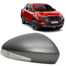 Capa Retrovisor Pisca Seta Fiat Strada Ranch Volcano 2023 2024 2025 Lado Direito Cinza Strato Fosco