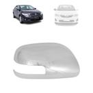 Capa retrovisor toyota corolla 2008 a 2013 com furo pisca cromada lado direito