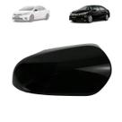 Capa retrovisor toyota corolla 2014 a 2017 com furo pisca black piano lado esquerdo