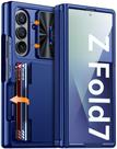 Capa RFID Vizvera para Samsung Galaxy Z Fold 7, carteira RFID azul