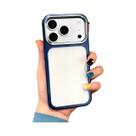 Capa Rígida Antichoque Transparente Fosca Com Borda Azul Para iPhone 17 17Pro 17Air 17ProMax Com Aro