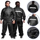 Capa Roupa Chuva Conjunto Jaqueta Calça Motoqueiro Reforçada Faixa refletiva Unissex Tam M