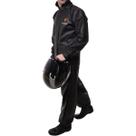 Capa Roupa Chuva Pvc Preta Moto Motoqueiro Forrada Com Gola Tamanho G