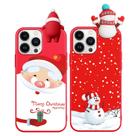 Capa RUMDEY para iPhone 15 Pro, pacote com 2 bonecas 3D de Natal, TPU