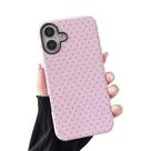 Capa Sayoaho para iPhone 16 de 6,1 polegadas rosa com bolinhas e capa dura em TPU