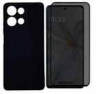 Capa Silicone Aveludada + Película Privacidade Fosca para Moto G75 5g