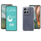 Capa Silicone TPU Transparente + Película de Cerâmica Clear para Moto G75 5G