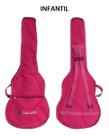 Capa simples p/ violão infantil rosa "giannini" com alças e bolso