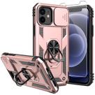 Capa SKTGSLAMY para iPhone 12 em ouro rosa, grau militar, 5 m, queda