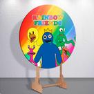 Capa Sublimada de Festa Painel Redondo Game Friends Rain Tamanho Grande ou Mini Decoração Colorida