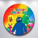 Capa Sublimada de Festa Painel Redondo Game Friends Rain Tamanho Grande ou Mini Decoração Colorida