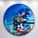 Capa Sublimada de Festa Painel Redondo Game Menino Azul Son1 Tamanho Grande ou Mini Decoração Jogo