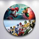 Capa Sublimada de Festa Painel Redondo Ninjas Rangers Tamanho Grande ou Mini Decoração Infantil