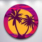 Capa Sublimada Painel RedondoTardezinha Tamanho Grande ou Mini Decoração Sol Praia