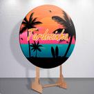 Capa Sublimada Painel RedondoTardezinha Tamanho Grande ou Mini Decoração Sol Praia