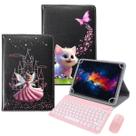 Capa Suporte Giratória Para Tablet Multilaser M10 Wifi Estampada + Teclado e Mouse Bluetooth Rosa