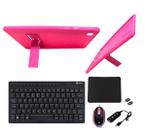 Capa Suporte Rosa +Teclado Mouse p/ Tablet A7 T500/T505 10.4 Kit transforma minicomputador Capa Suporte Rosa +Teclado Mouse p/ Tablet A7 T500/T505 10.4 Kit transforma minicomputador