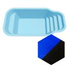 Capa Térmica Piscina 7 x 3.5m Farol da Barra Splash Igui 300 Micras Preta E Azul