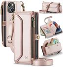 Capa tipo Carteira Crossbody para iPhone 13 Rosa - Compatível com Strapurs