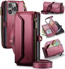 Capa tipo Carteira Crossbody Strapurs para iPhone 15 Pro Max - Vermelho Vinho