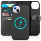 Capa tipo carteira de telefone TUCCH para iPhone 15 Plus com RFID preta