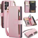 Capa tipo carteira Deekeewe para Samsung Galaxy S25 Ultra 5G rosa PU