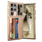 Capa tipo carteira GooseBox para Samsung Galaxy S24 Ultra 6,8" dourada