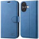 Capa tipo carteira OCASE compatível com iPhone 16 6.1" 2024 azul claro